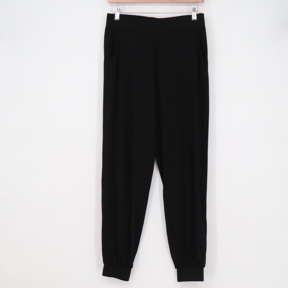 Lisa Rinna Collection Black Jogger Pants XS Elastic Waist Stretch Knit Cuffs